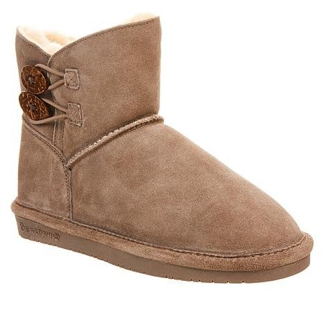 ® Rosy Suede Sheepskin Button Boot with NeverWet™ - 9648104 | HSN