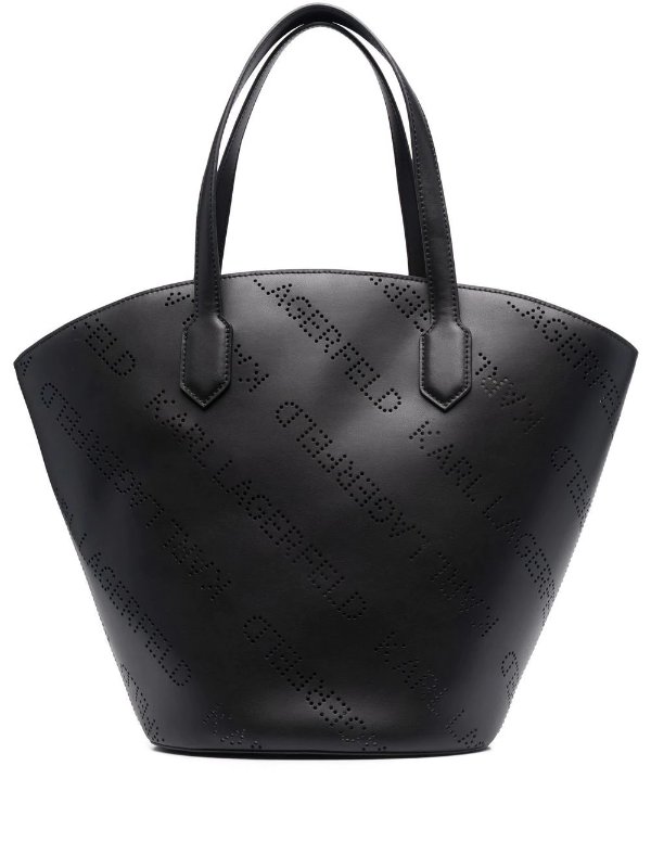 K/Punched leather tote bag