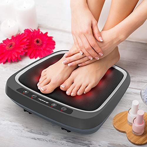 Foot Massager with Remote Control, Shiatsu Deep Kneading Back Massager with Heat, Feet Massager with Built-in Infrared Light, Black