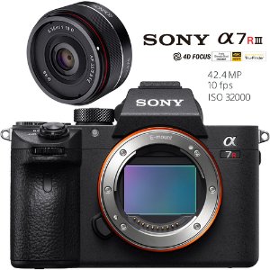 Sony a7RIII Mirrorless Camera with Rokinon 35mm f/2.8 FE Full Frame Lens