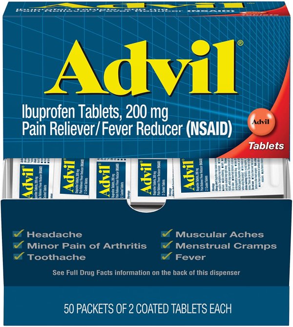 Advil 止痛退烧药 布洛芬 200mg 100片 独立包装 方便携带