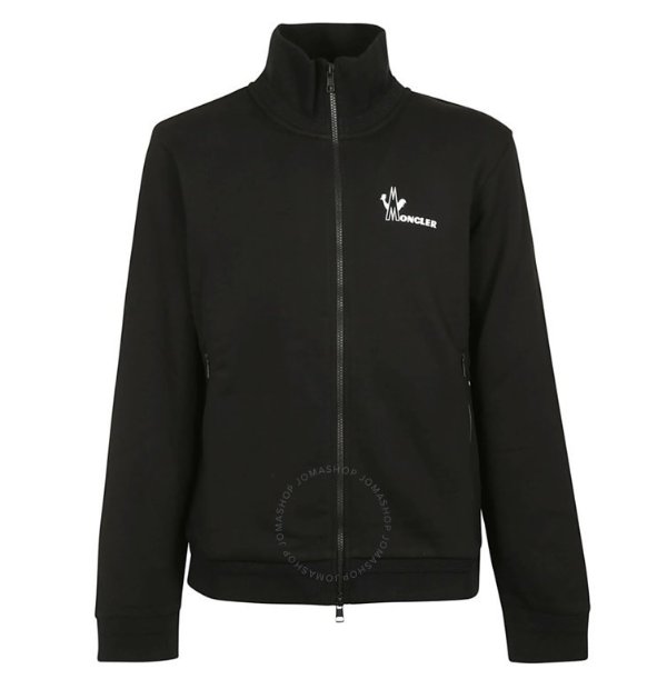 Maglia Logo Print Black Zipped Sweatshirt