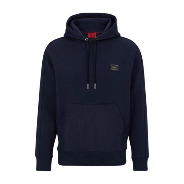 Relaxed-fit cotton-blend hoodie with framed logo