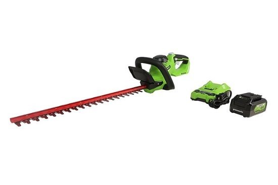 - 22 in. 24-Volt Cordless Hedge Trimmer (4.0Ah Battery and Charger Included) - Black/Green