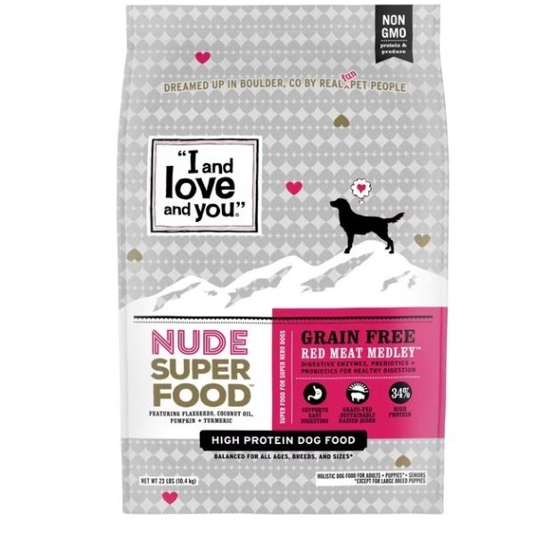 Nude Super Food Red Meat Medley Grain-Free Dry Dog Food, 23-lb bag - Chewy.com