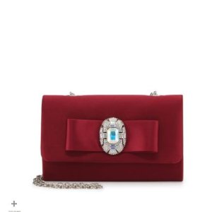 Badgley Mischka  Cher Jeweled Bow Evening Clutch Bag, Wine @ Neiman Marcus