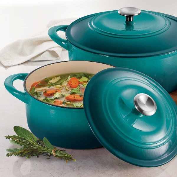 Enameled Cast Iron Dutch Oven, 2-pack