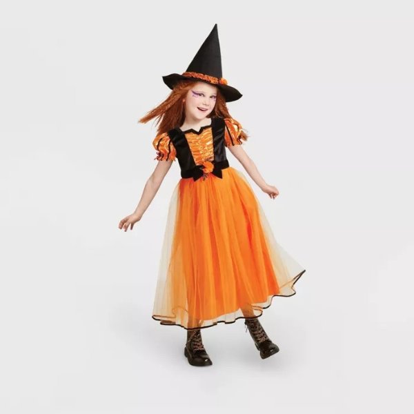 Kids' Orange Fancy Witch Halloween Costume - Hyde & EEK! Boutique™