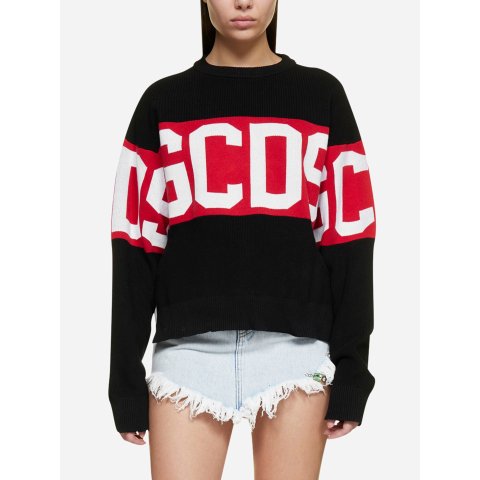 Band-logo cotton sweater