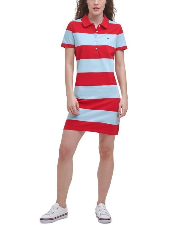 Rugby-Stripe Polo Dress