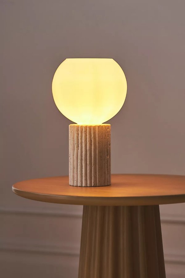 Lollipop Travertine Table Lamp
