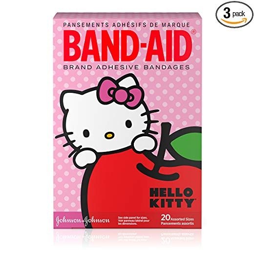 Brand Adhesive Bandages for Minor Cuts, Hello Kitty Characters, Assorted Sizes, 20 ct (Pack of 3)