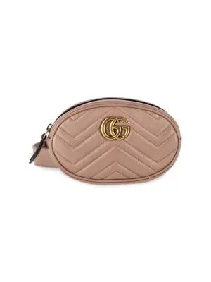 Gg Marmont Belt Bag In Taupe Leather