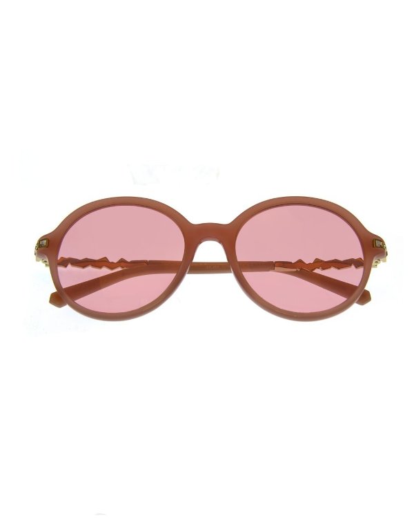 Shiny Pink & Bordeaux Round Sunglasses SK0264-5372S