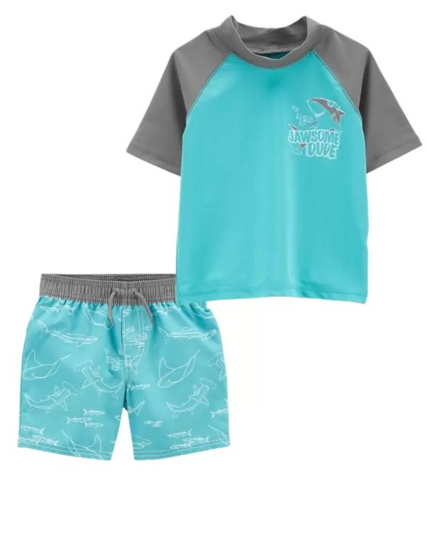 小童UPF50+防晒泳衣套装