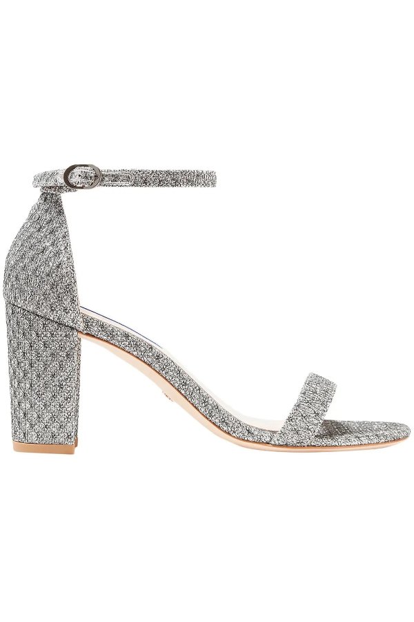 NearlyNude textured-lame sandals