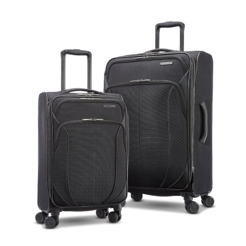 AMERICAN TOURISTER 4 KIX 2.0 Softside Expandable Luggage with Spinners, Black