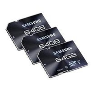 3-pack of 64GB Samsung Pro Series MicroSD or SDHC Cards + FREE Card Reader