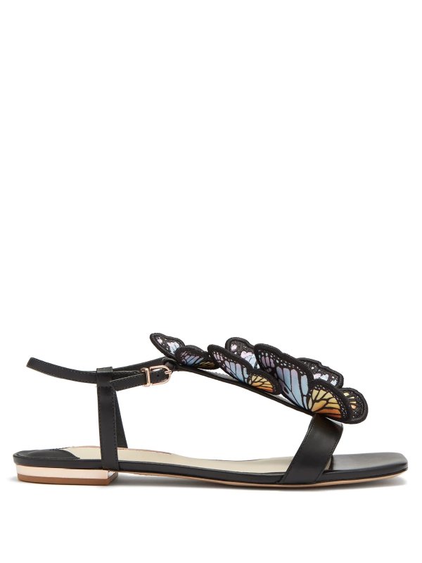 Riva butterfly-embellished leather sandals