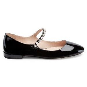 - Embellished Patent Leather Flats