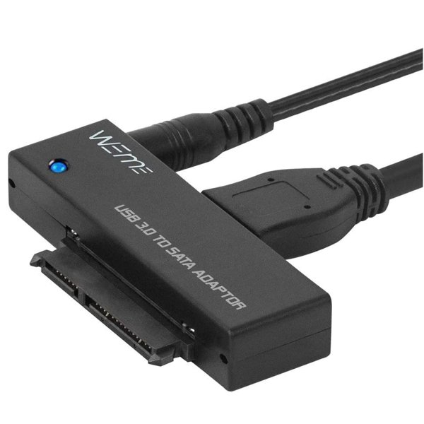 USB 3.0 to SATA Converter Adapter for 2.5 3.5 Inch Hard Drive Disk SSD HDD, Power Adapter and USB 3.0 Cable Included