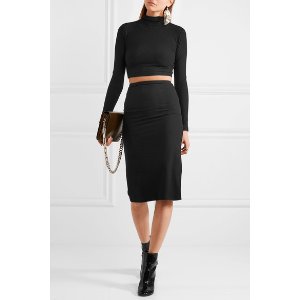 Reformation | 罗纹平纹针织两件套裙装 | NET-A-PORTER.COM
