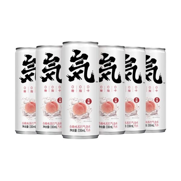 Genki Forest White Peach Soda Water 330ml*6