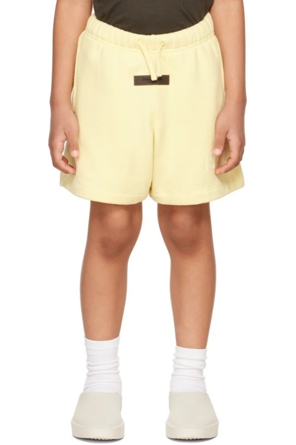 Kids Yellow '1977' Shorts