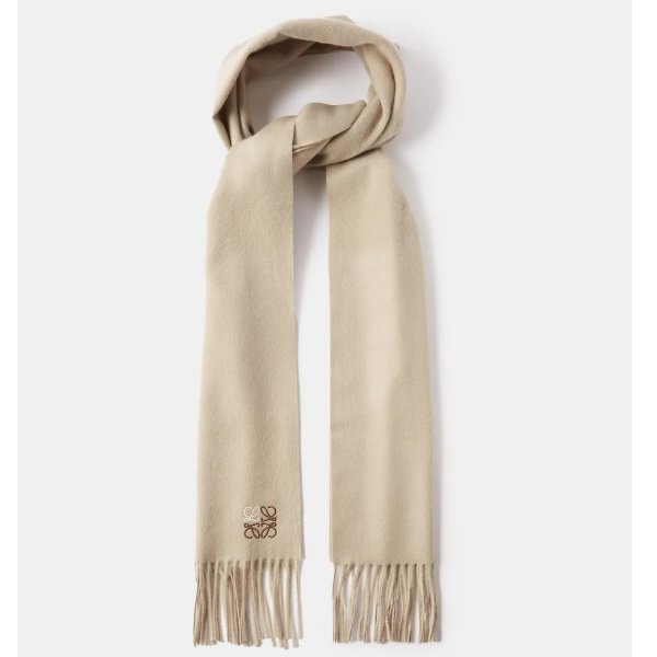Anagram-embroidered cashmere scarf | LOEWE