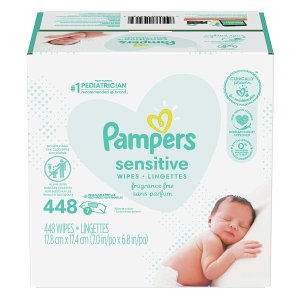 Pampers Sensitive 宝宝湿巾补充装，无香型，448片