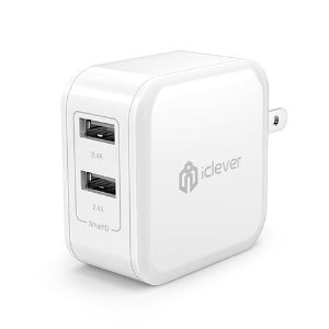 iClever BoostCube 4.8A 24W Dual USB Travel Wall Charger