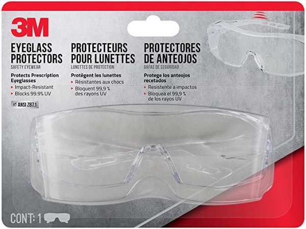 47031-WZ6 Eyeglass Protectors with Scratch Resistant Lens, Frame: Clear & Lens: Clear