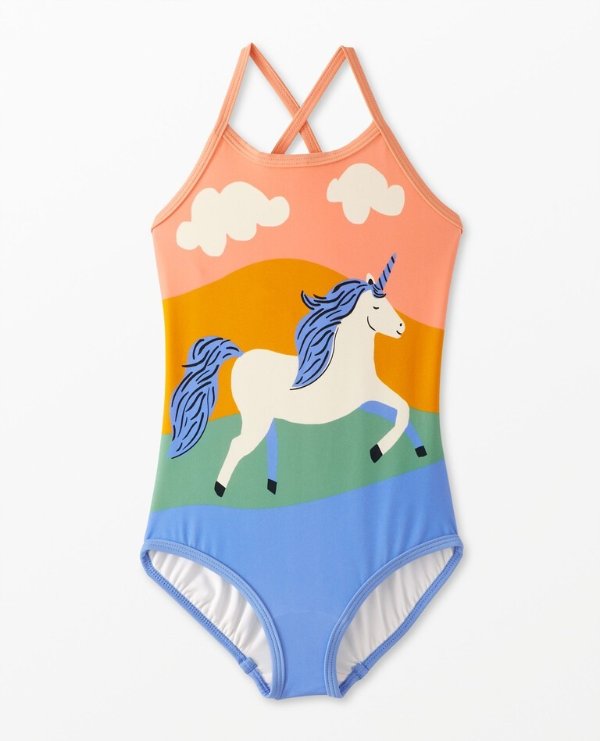 Unicorn Print One Piece Swimsuit