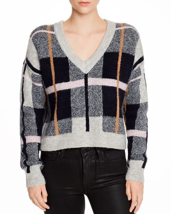Plaid V-Neck Sweater- 100% Exclusive