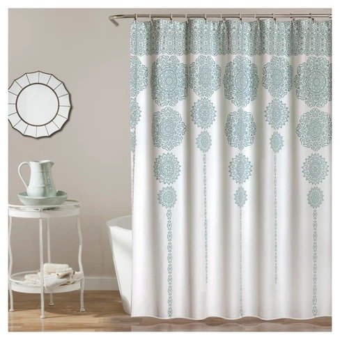 Stripe Medallion Shower Curtain - Lush Decor