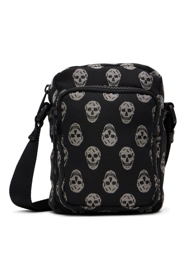 Black Mini Biker Skull Messenger Bag