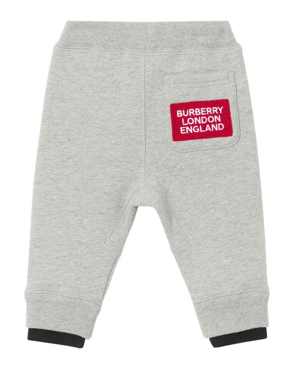 Boy's Double Ribbed Logo Patch Sweatpants, Size 6M-2