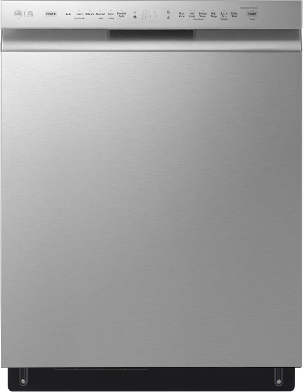 LG LDFN4542S 24 Inch Full Console Dishwasher with 15 Place Settings, Front Controls, EasyRack Plus, 3rd Rack, Dynamic Dry™, NeveRust™ Stainless Steel Tub, NSF Certified, and ENERGY STAR® Qualified: PrintProof™ Stainless Steel
