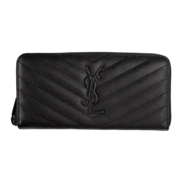 Saint Laurent - Black Monogramme Zip Around Wallet