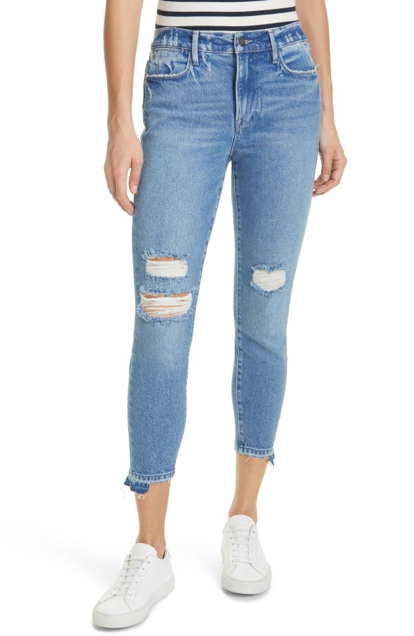 Le High Waist Crop Skinny Jeans