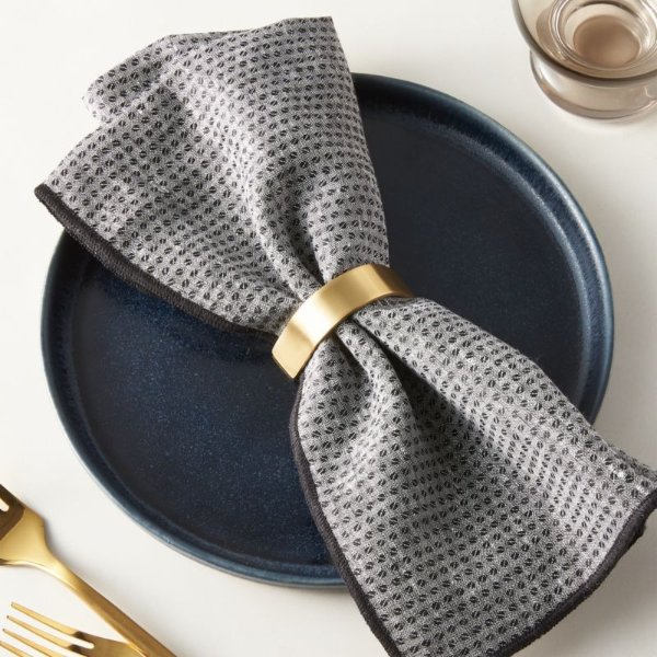 Cuff Brushed Gold Napkin Ring + Reviews | CB2