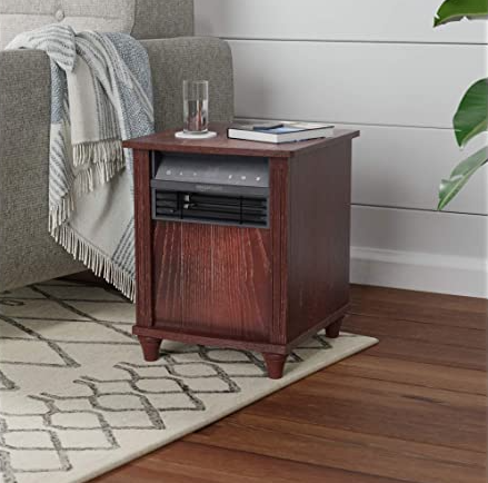 Cabinet Style Space Heater, Brown Wood Grain Finish, 1500W