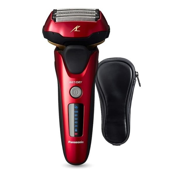 ARC5 Electric Razor for Men with Pop-up Trimmer, Wet Dry 5-Blade Electric Shaver with Intelligent Shave Sensor and 16D Flexible Pivoting Head - ES-ALV6HR (Red)