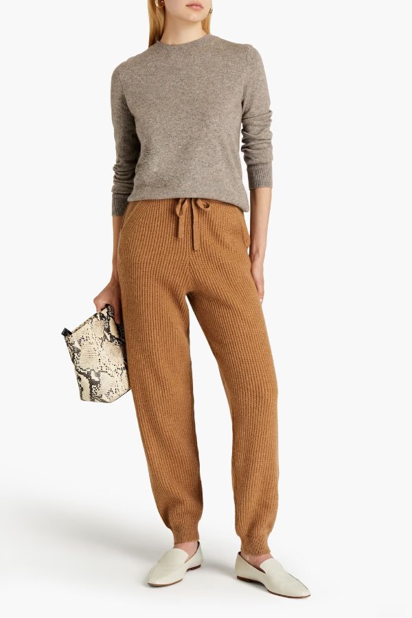 Melange wool and cashmere-blend sweater