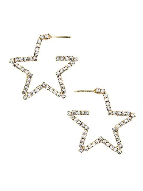 Crystal Goldtone Star Earrings