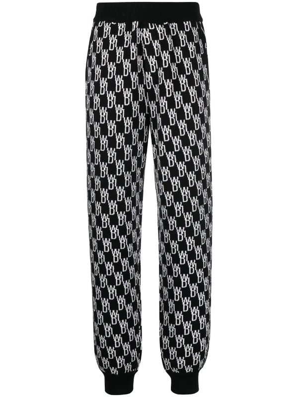 logo jacquard knitted trousers