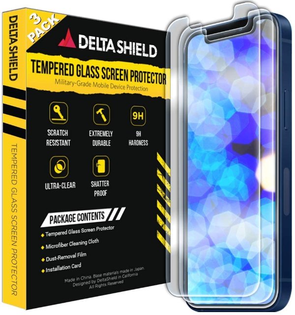 DeltaShield Glass Screen Protector Compatible with iPhone 12 Pro Max
