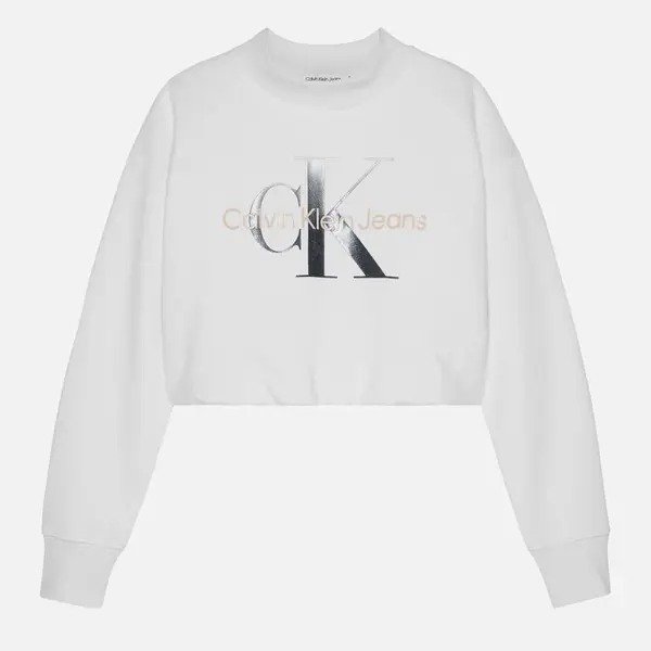 Girls' Cropped Logo-Print Cotton-Blend Sweatshirt