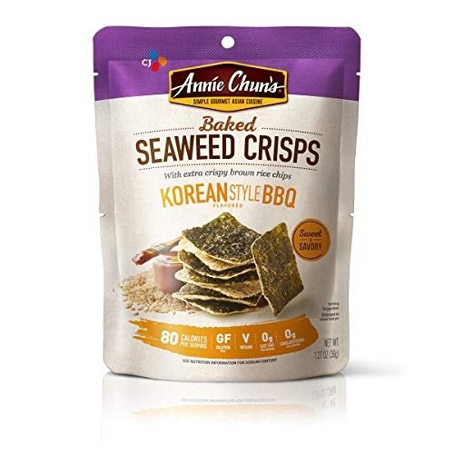 Baked Seaweed Crisps, Korean BBQ Flavor, 1.27-ounce (10-Pack), Vegan and Gluten-Free
