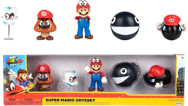 SUPER MARIO Nintendo Odyssey Action Figures Multi-Pack Poseable Articulated 2.5-Inch Collectible Toys Perfect for Kids & Collectors Alike! for Kids Ages 3+